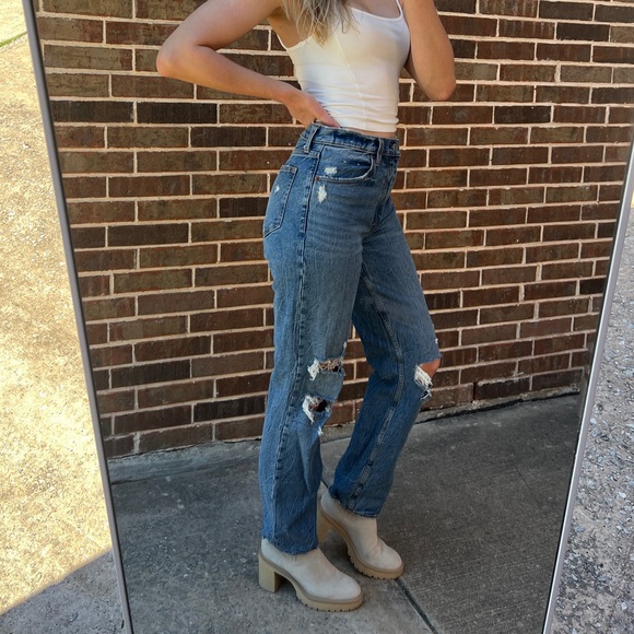 ABERCROMBIE & FITCH 90'S STRAIGHT ULTRA HIGH RISE WOMEN'S JEANS SIZE 4 - Picture 4 of 6